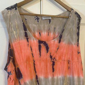 Avenue - Tie Dye Orange and Grey Top